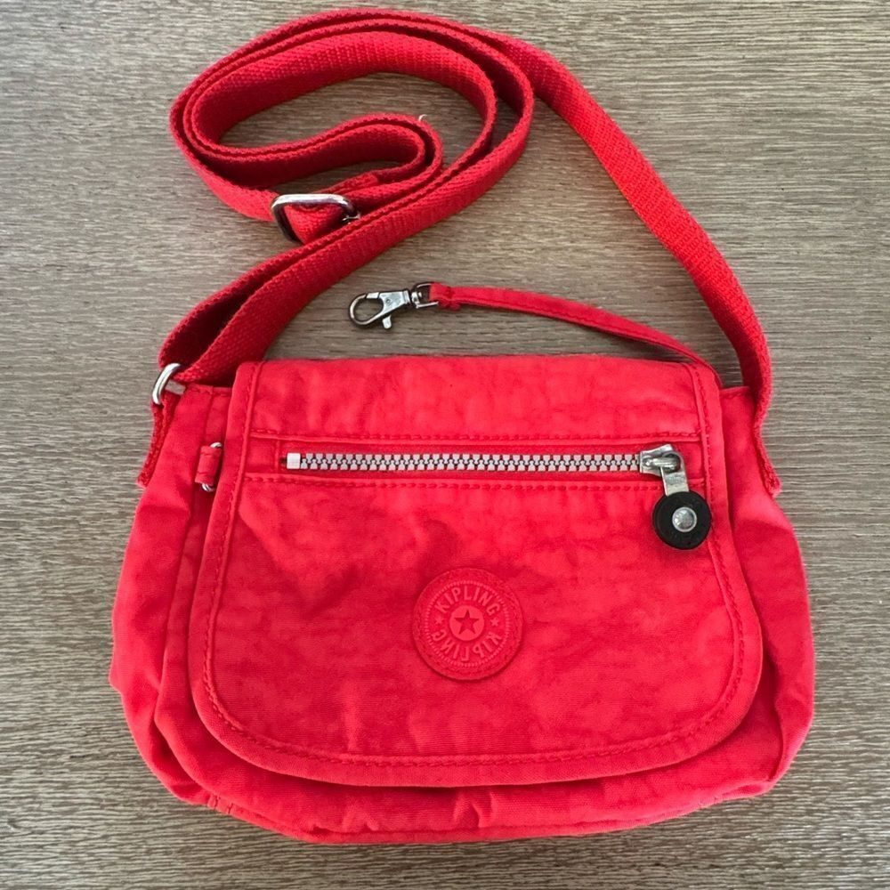 Kipling Red Orange Crossbody Purse Bag